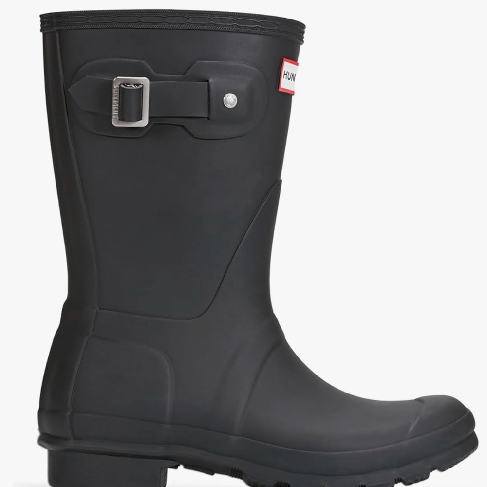 Hunter Black Winter Rain Boots Adjustable Buckle - Picture 2 of 6